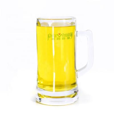 China Hot Sale 640ml Viable Clear Beer Glass Mug Cheap Transparent Glass Cups With Handle for sale