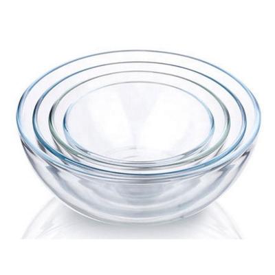 China Disposable Household Items Round Pyrex Microwave Tempered Glass Bakeware Dish Cooking Tray for sale