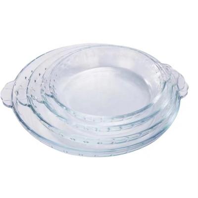 China Wholesale 4 Piece Abalone Disposable Style Tray Heat Resistant Glass Baking Glass Baking Set for sale