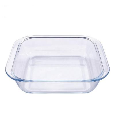 China Disposable Pyrex Glass Baking Set Tray Square Shape Bakeware Glass Baking Dish for sale