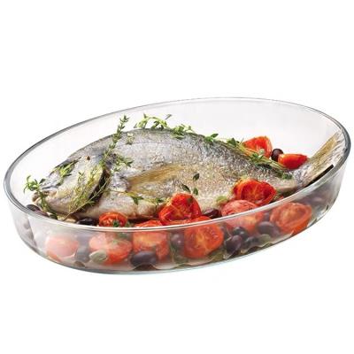 China 2020 Hot Selling Tempered Glass Disposable Pizza Pan Bakeware with Low Price Glass Dish for sale