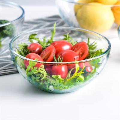 China Hot Selling Disposable High Borosilicate Glass Mixing Bowl Heat Resistant Salad Bowl for sale