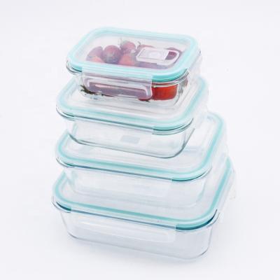 China Sustainable Glass Lunch Containers Snap On Lids Keep Food Fresh With Airtight Seal for sale