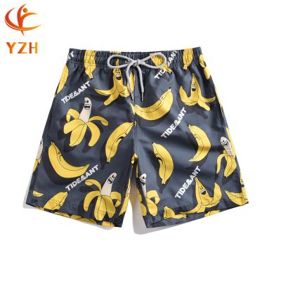 China 2019 Fashion Anti-UV Five Point Beach Shorts Men Quick-drying Fruit Banana Print Mens Board Shorts for sale