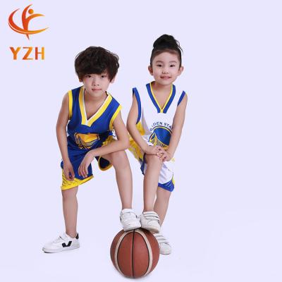 China Hot Sale Boys Basketball Antibacterial Uniform Kit Sublimation Kids Basketball Tank Top for sale