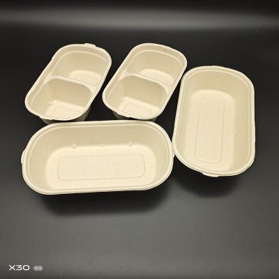 China Microwavable Biodegradable Microwavable Paper Pulp Caterer Lunch Box Disposable Food Packaging Container for sale