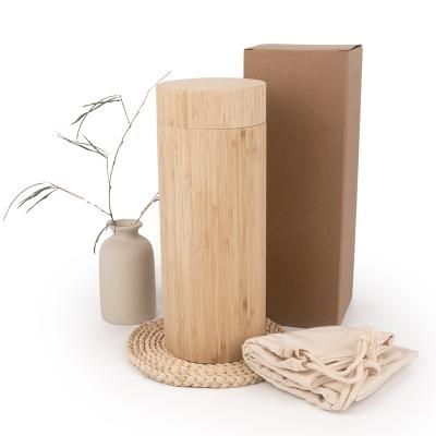 China 2500ml Viable Bamboo Pet Scattering Tube Urn For Green Pet Ashes Urnas Para Mascotas Cremation Biodegradable Bamboo Pet Urn for sale