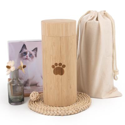 China Wholesale Viable 1500ml Bamboo Pet Cremation Urns For Animal Cremation Urn Life Urn Pet Bio Degradable Bamboo Cat Dog Urna for sale