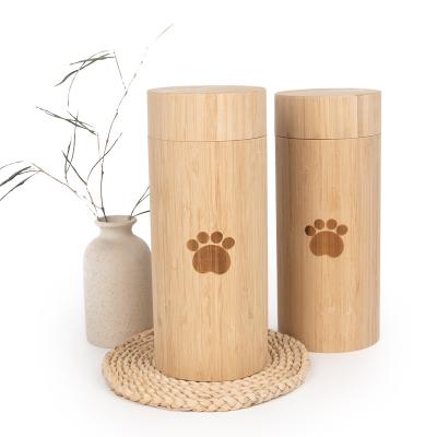 China 1500ml Viable Pet Bamboo Urn Scattering Tube For Bio Green Burial Urns For Pet Dog Cat Eco Friendly Living Urn Cremation Ashes for sale