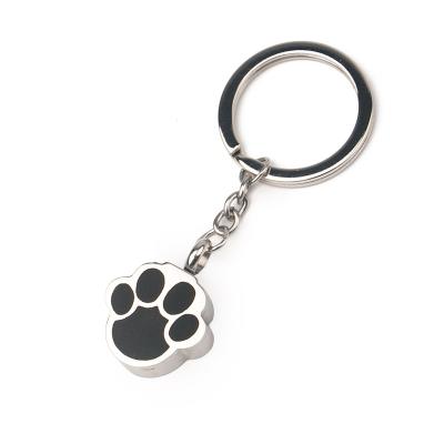 China Viable Memorial Mini Pet Urn Keepsake Stainless Steel Paw Key Chain Cat Dog Animal Cremation Ashes Urn for sale