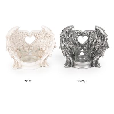 China Europe Pet Monument Angel Wings Outdoor Sculpture Tombstone Resin Garden Angel Monuments and Headstones Monuments Funeral Candle Holder for sale