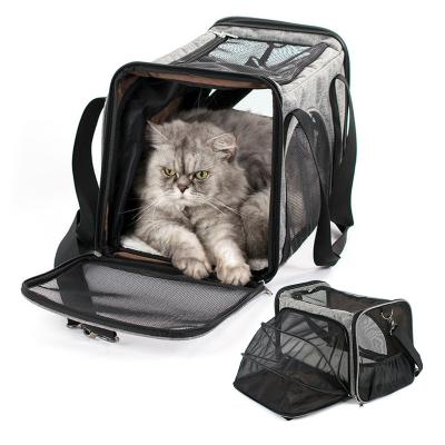 China Easy Foldable Breathable Cat Car Pet Cage Bag One Shoulder Portable Messenger Bag Portable Cat Cage Camping Tent For Carrying Fat Cat for sale