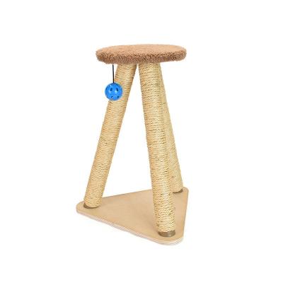 China Cheap Cat Furniture Cat Scratcher Climbing Frame Wooden Cat Scracher Wooden Jumping Tree for sale