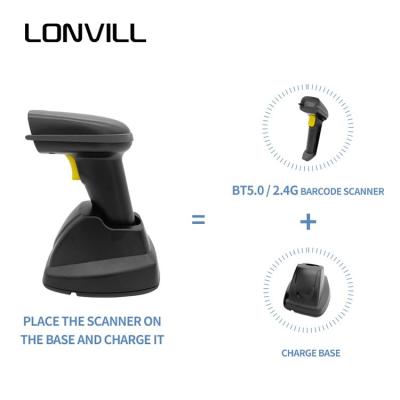 China Wholesale BT 5.0 2.4G Wifi Wireless Barcode Reader Handheld Barcode Scanner with A4 base infill size for sale