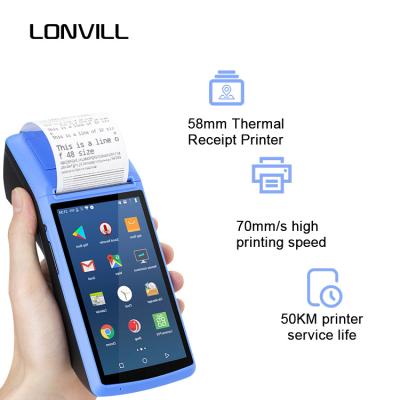 China SDK Android 8.1 Mobile POS 58mm Terminal POS Mini Cashier POS Systems With Printer for sale