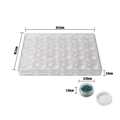 China 21815 Viable Clear Plastic PP Bead Storage Box with 24 Detachable and Stackable Round Boxes for sale