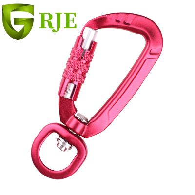 China Outdoor Sports Multi-Function D-Shaped Nut Threaded Carabiner Turning Ring Mountaineering Hook Quick-Hook Dog Buckle Traction Buckle for sale