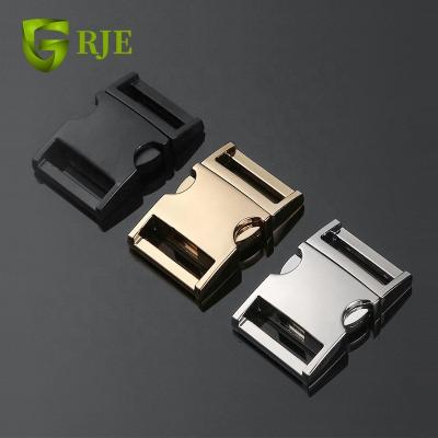 China Metal Collar Buckle Use For Bag Dog Collar Wholesale Metal Curved Side Release Buckle For Pet Collar for sale