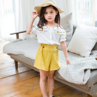 China Wholesale Casual Bulk Kids Clothing Korean Girl Off The Shoulder Sets Online Shopping India for sale