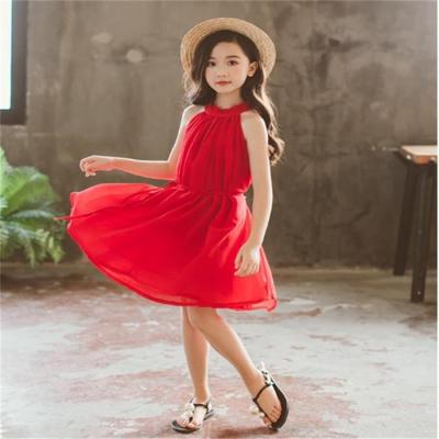 China China Breathable Wholesale Kids Clothes Girls Shoulder Red Cloth Casual Dresses For Kids for sale