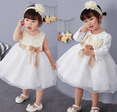 China 2017 Breathable Newborn Baby Dress Kids Gowns Designs With Headbands for sale