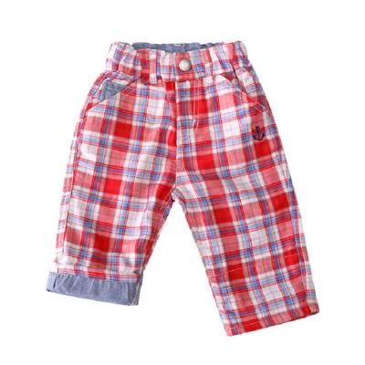 China European Innovative Fashion Clothes Anti-static Cotton Material Kids Boys Boys Plaid Pants For Sale for sale