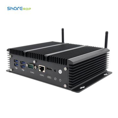 China Mini PC X86 Linux 12V 3A 5A Industrial Business Quad Core Mainboard Individual Aluminum Desktop Hardware Mini Computer Fanless PC 12v for sale