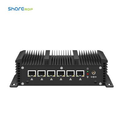 China Industrial Business Custom Included LAN 6 Gigabit Lan Various Interfaces 4G 8G 8200U 8350U 6 LAN 2 COM Fanless PC Mini Port 6 Fanless Mini PC for sale