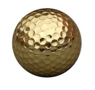 China Wholesale Golf Balls For Tournament New Design High Quality Gold Plating Customized Logo Metal Golf Ball for sale