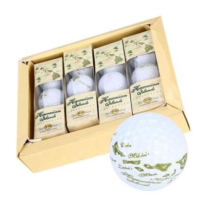 China Practice in Amazon Range Selling Hawaii Map Factory Custom Box Packaged 2 Piece Tournament Golf Ball for sale