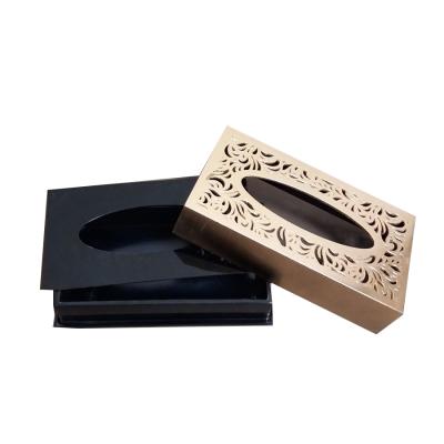 China Middle East Luxury Wholesale Golden Wooden Tissue Box / Laser Engraved Wooden Tissue Box for sale