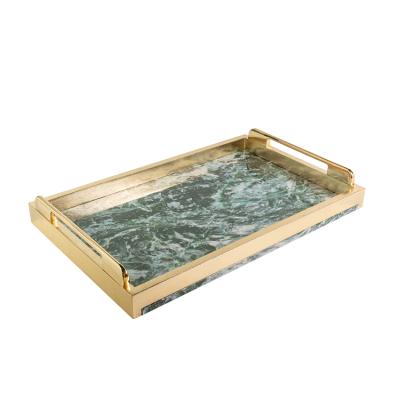 China Eco - Friendly Wholesale Food Coffee Serving Tray With Metal Handle For Hotel Wooden Tray for sale