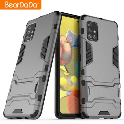 China Best praise tpu pc kickstand cell phone back cover shockproof case for samsung galaxy a6 plus m51 a21s a51 A42 5G case custom printing for sale