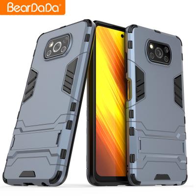 China Supplier New Arrival Popular Anti-drop Hard Armor Pc Tpu 2 in 1 Kickstand Shockproof Mobile Cover For Xiaomi MI Poco X2 poco m3 x3 case for sale