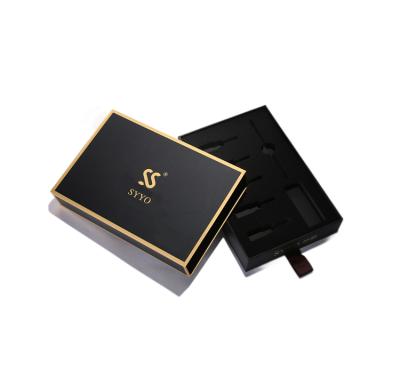 China Recycled Materials Wholesale Best Price Gold Stamp Drawer Cardboard Box For Cosmetic With Custom Logo for sale