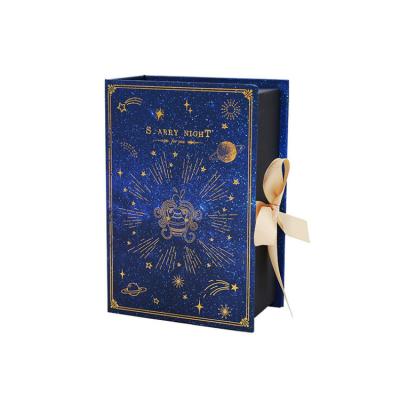 China Blue Star Luxury Sky Stamp Materials Recycled Gold Man Rigid Gift Box for sale