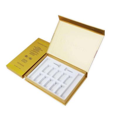 China Recycled Materials Elegent High End UV Cosmetic Box Flip Skin Care Products Gift Box Packaging Box for sale