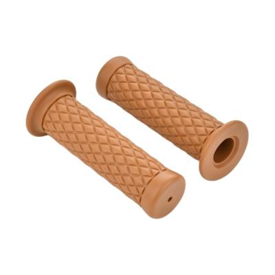 China Universal Vintage Style Diamond Pattern Motorcycle Rubber Grips For Dirt Bike for sale