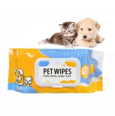 China Sustainable Material Antiseptic Dedorizing Dedorizing Super Soft Nonwoven Pet Grooming Wet Wipes for sale