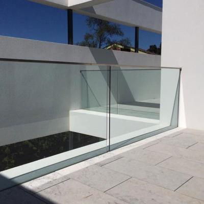 China Contemporary Aluminum U Channel Designs Balcony Frameless Stair Railing Glass Balustrade And Balustrades for sale