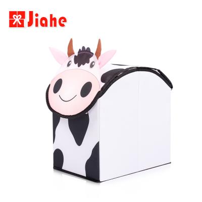 China Jiahe Sustainable Factory Collapsible Collapsible Home Kids Play Cloth Storage Box For Kids for sale