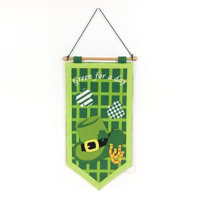 China Jiahe Hanging Felt Seasonal Festival Flag St. Patrick's Day Decoration Banner Flags for sale