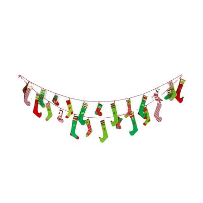 China Mini Announcement Calendar Holiday Hanging Storage Christmas Felt Banner Bunting for sale