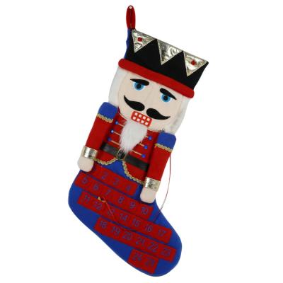 China Fleece Christmas Boot Decor Cartoon Stocking Flip Socks Santa Christmas Sock for sale