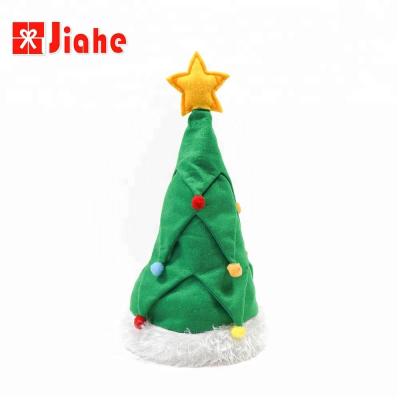 China Santa Christmas Decoration Felt Green Hats For Adults for sale