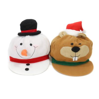 China JOINT Snowman Santa White Unique Christmas Best Wishes Caps Hats for sale