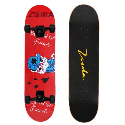 China Youth Skateboard Beginner Youth Four Wheel Double Warped Back Graffiti Skateboard for sale