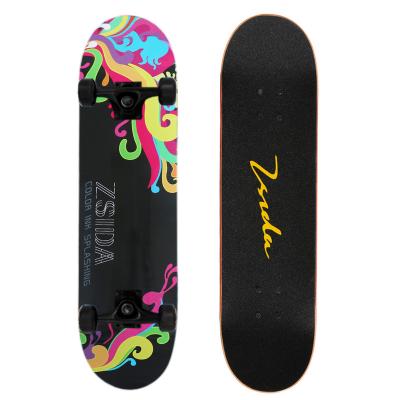 China Latest Style Youth Beginners Street Brush Modern Multi Deck Custom Wooden Cruiser Adult Short Board Skateboard for sale