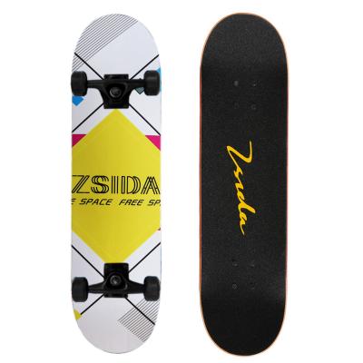 China Creative Painting Double Rocker Four-Wheel Short Skateboard Beginners Youth Adult Children Sports Training Deck for sale