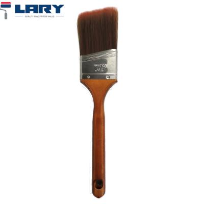 China LARY Hot Sale Paint Belt Angled For Artist Painting Water And Oil Based Wooden Handle Long Flat Brush for sale